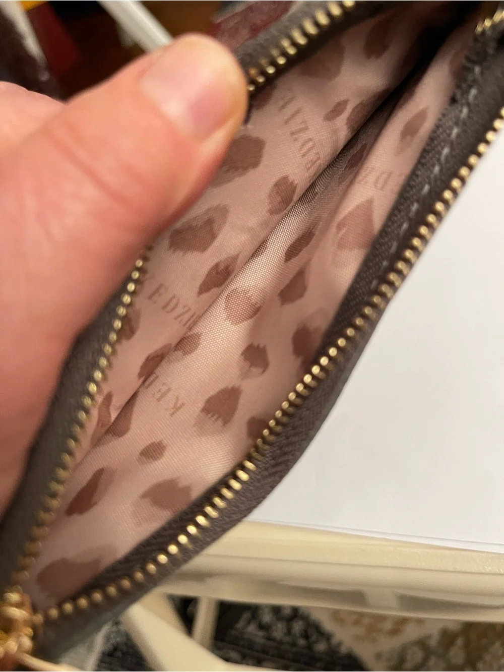 Kendra Scott Black and Gray Card Case with Gold Hardware